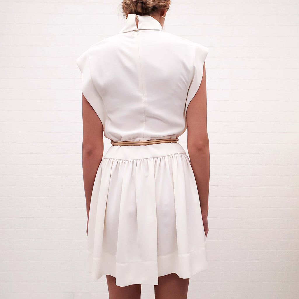 ZIMMERMANN CREAM ROLL COLLAR MINI DRESS - SIZE 0/2 (SIZE US 4/8)