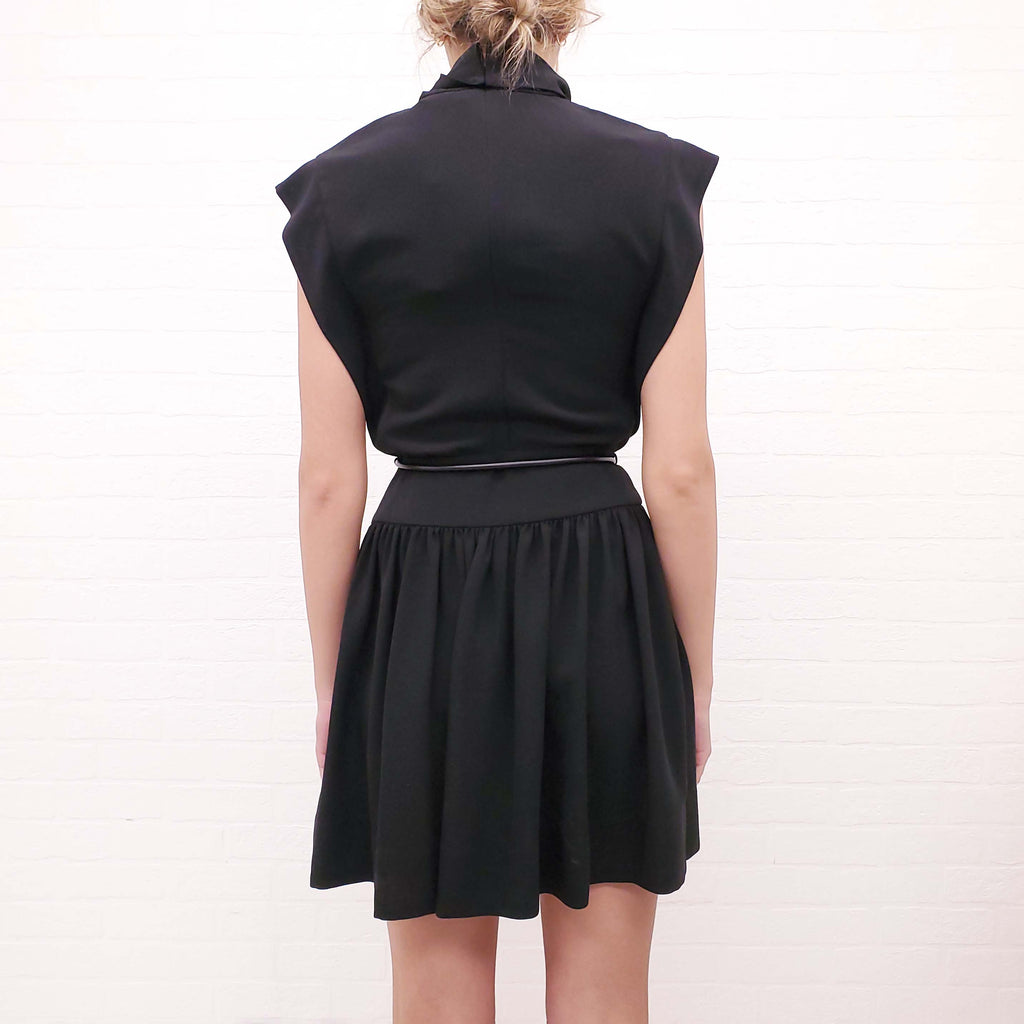 ZIMMERMANN BLACK ROLL COLLAR MINI DRESS - SIZE 0 (SIZE US 4)