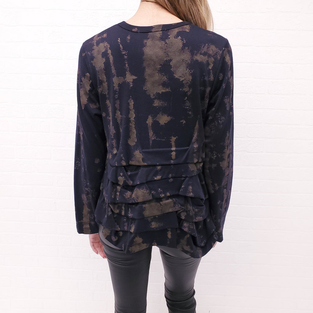 COMME DES GARÇONS RUFFLE LAYERED TIE DYE SHIRT - SIZE L