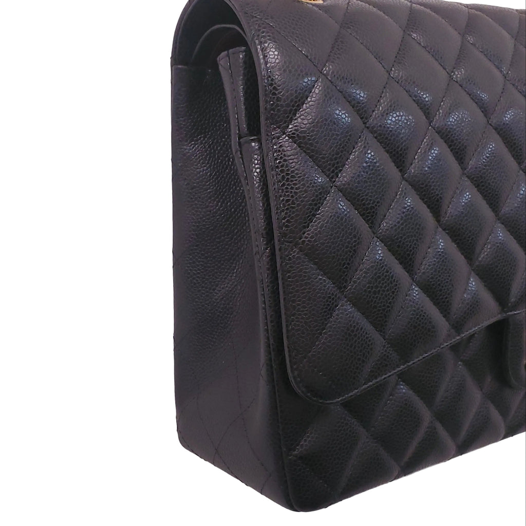 CHANEL MAXI CLASSIC CAVIAR DOUBLE FLAP