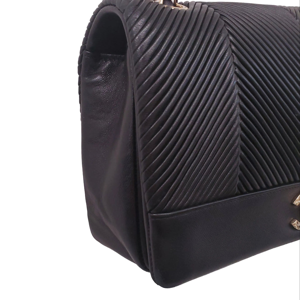 CHANEL BLACK CHEVRON FLAP BAG