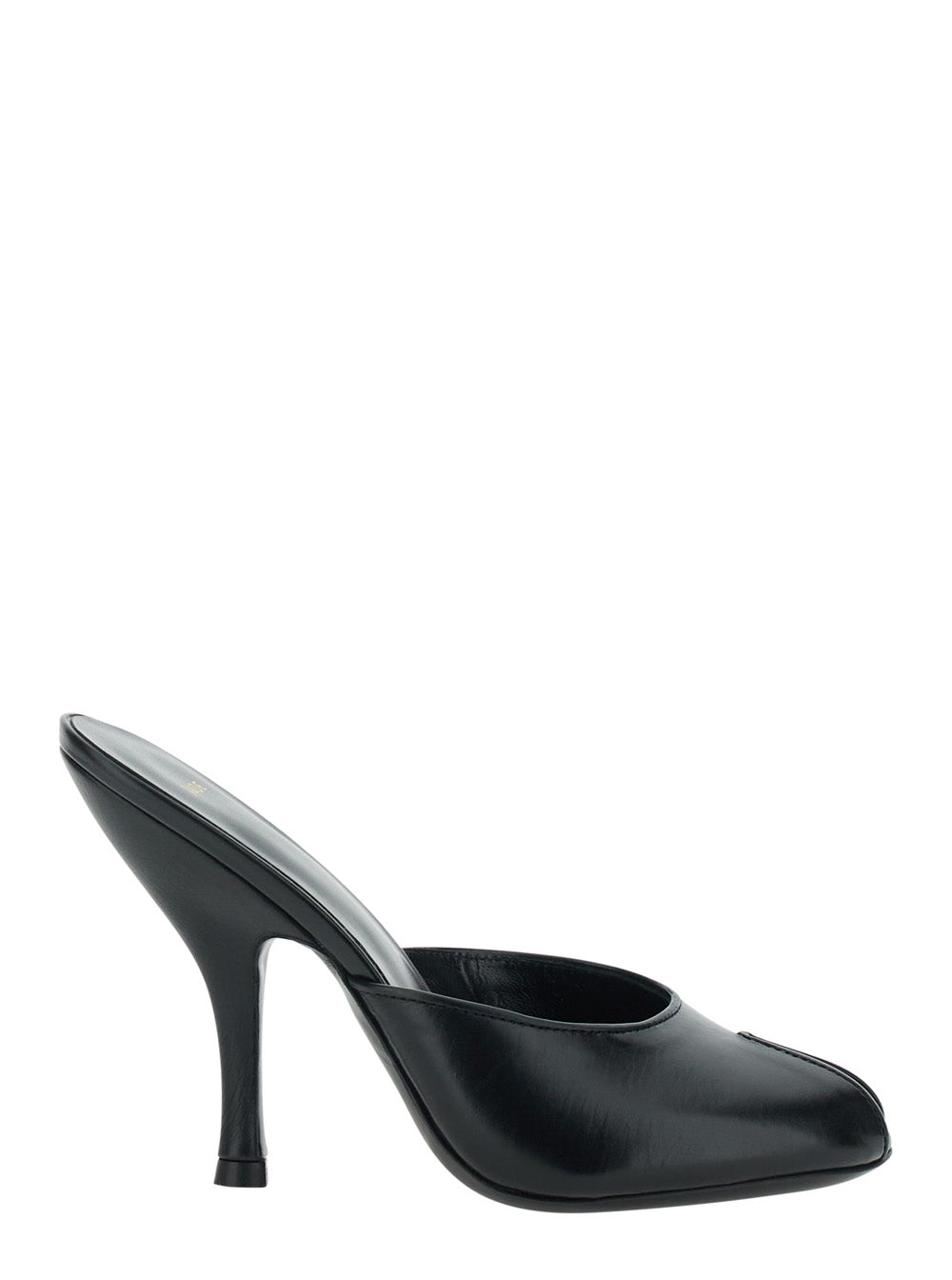 Jude Women 'Date' Black Heeled Sandals With Cut-Out Toe In Leather For Women