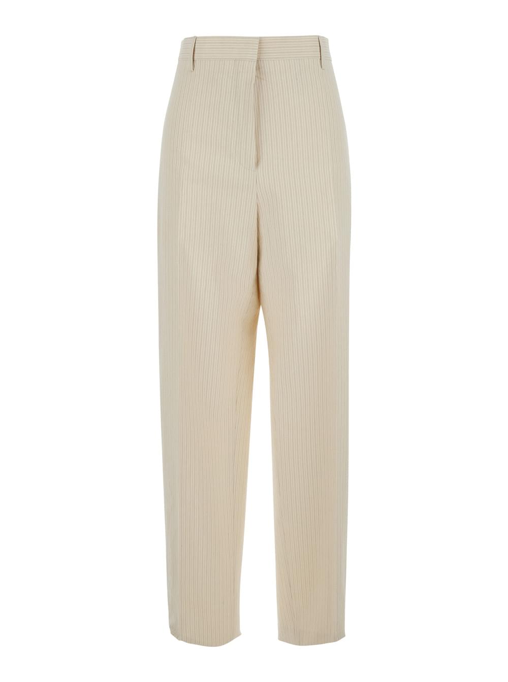 Dries Van Noten Women Beige 'Pilar' Pants With Side Pockets For Men