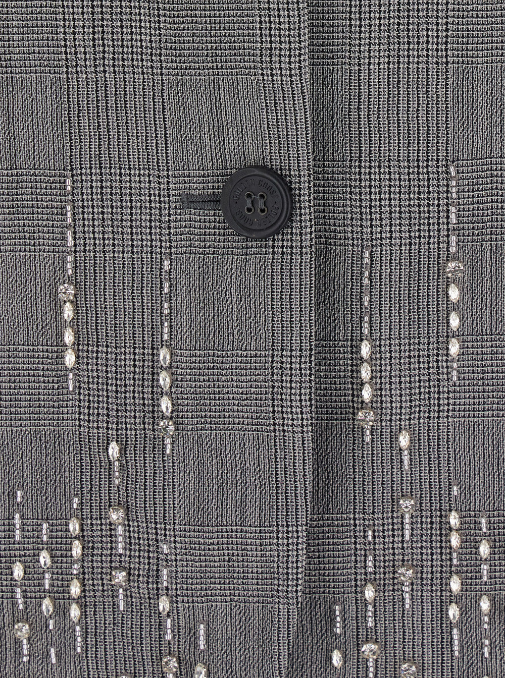 Golden Goose Women Grey Single-Breasted Jacket With Notched Revers And Check Motif All-Over In Virgin Wool For Women