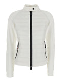 Moncler Grenoble Women White Cardigan With Stand-Up Collar And Logo On The Sleeve In Tech Fabric Woman