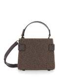 Brunello Cucinelli Women 'Essence' Brown Crossbody Bag With All-Over Net Design In Leather For Women