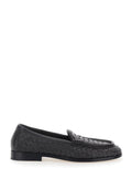 Bottega Veneta Women 'Silenzio' Brown Loafers With Rounded Toe And Intreccio Motif In Leather For Women