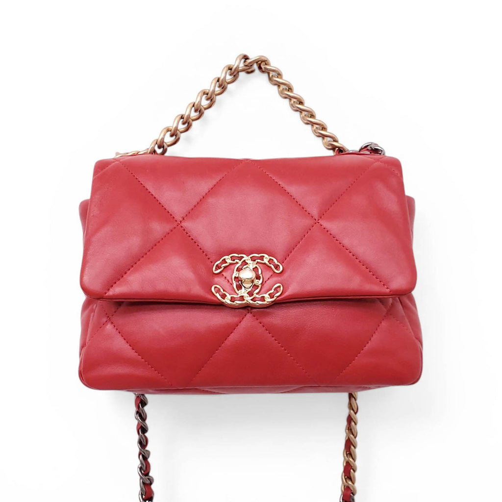 CHANEL 19 RED FLAP BAG