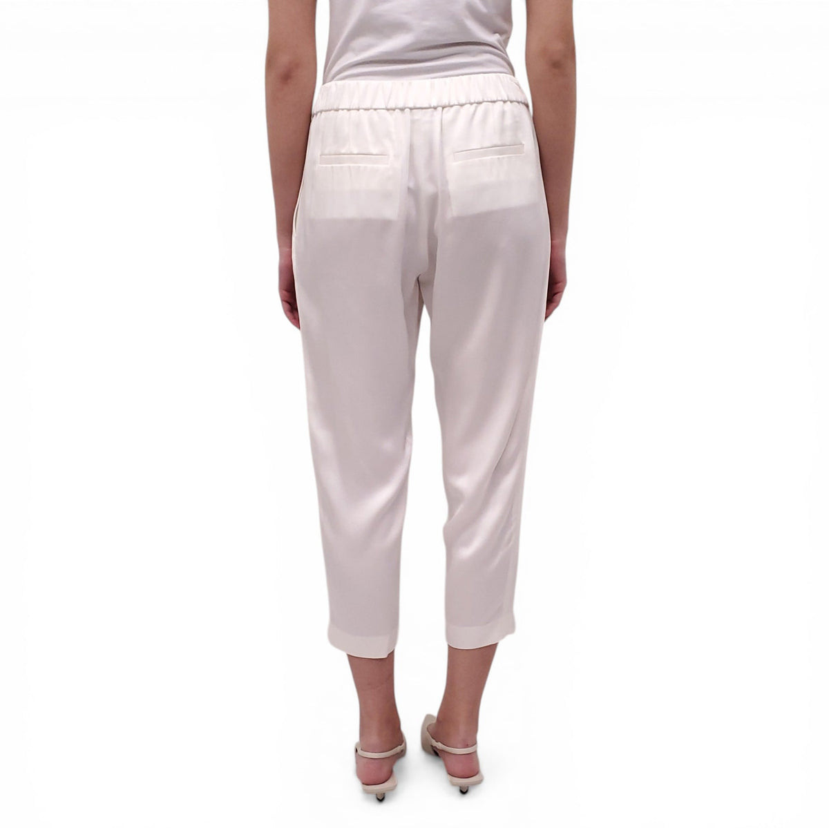 NILI LOTAN WHITE SILK PANTS - SIZE S