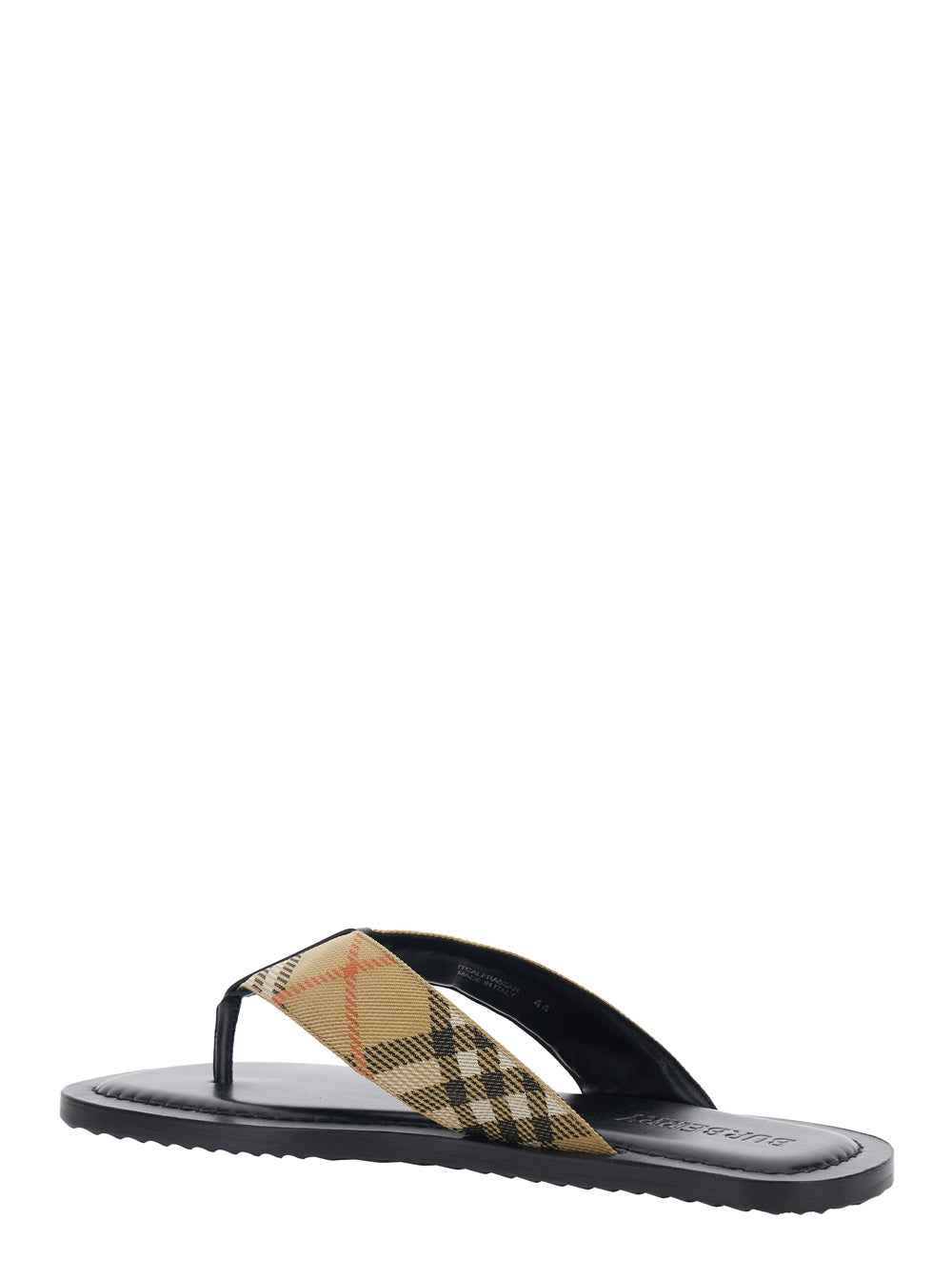 Burberry Men Flip Flops 'Check' With Check Motif In Tech Fabric Beige Men