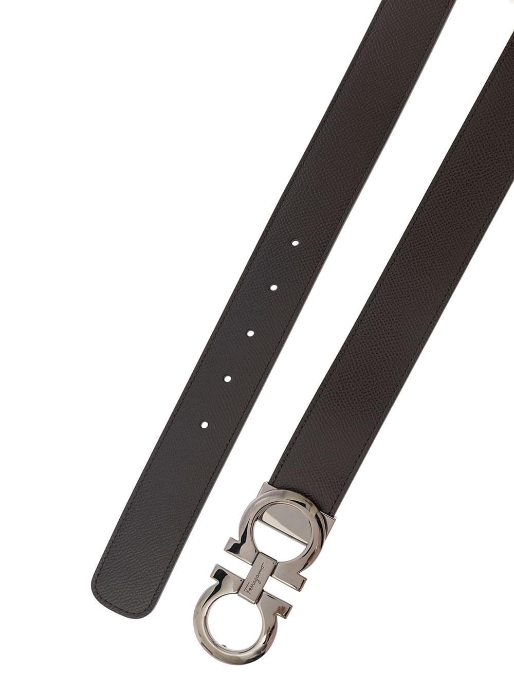 Ferragamo Men Reversibile Ad Brown Black