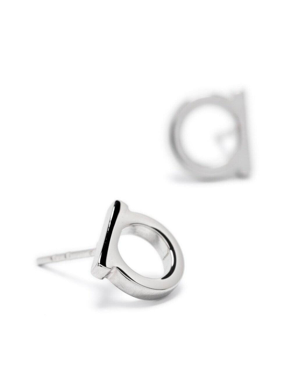 Ferragamo Women Gancini Earrings With Silver-Colored Brass Plate For Women