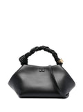 Ganni Women Handbag 'Ganni Bou' With Butterfly Logo And Black Leather Woven Handle For Women