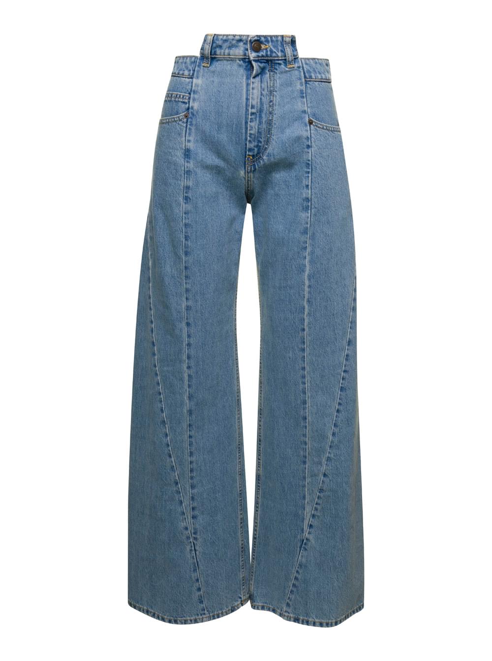 Maison Margiela Women Asymmetric Five-Pocket Denim Jeans For Women