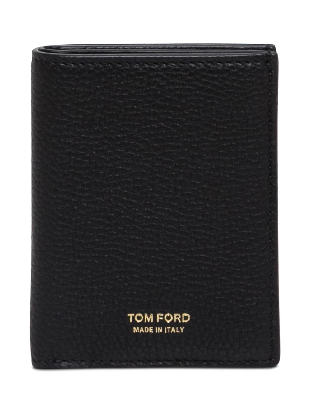 Tom Ford Men Card Holder With Logo Lettering Embossed On The Front In Grained Black Leather For Men
