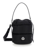 Moncler Women 'Karadoc' Black Handbag With Drawstring Closure And Logo Patch On The Front In Tech Fabric Woman