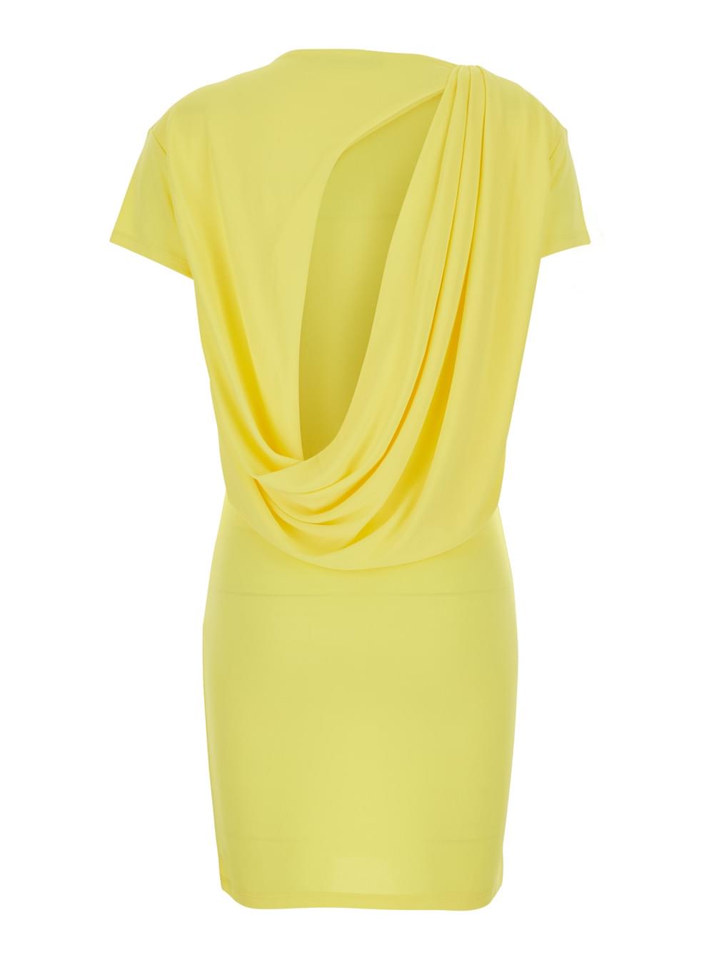 Jacquemus Women 'La Robe Mistral' Yellow Dress With Boat Neckline And Open Back With Draping In Viscose For Women