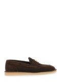 Dolce & Gabbana Women Brown Loafers With Logo Plate On The Front And Contrasting Stitching In Suede For Women