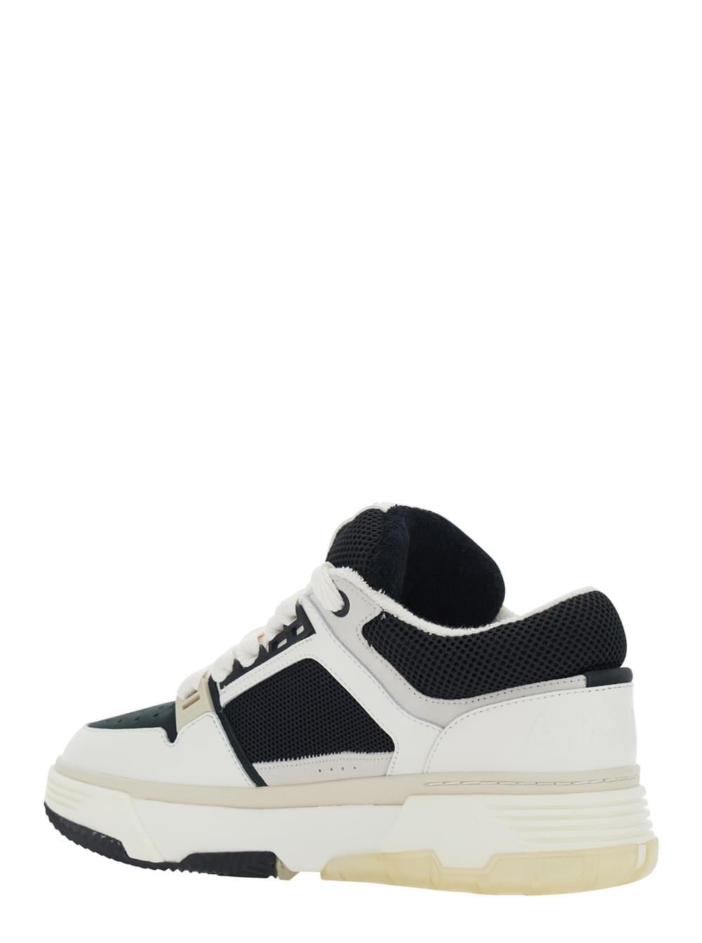 Amiri Men White And Black Chunky Sneakers With Logo Detail In Mix Of Leather And Tech Fabrics For Men