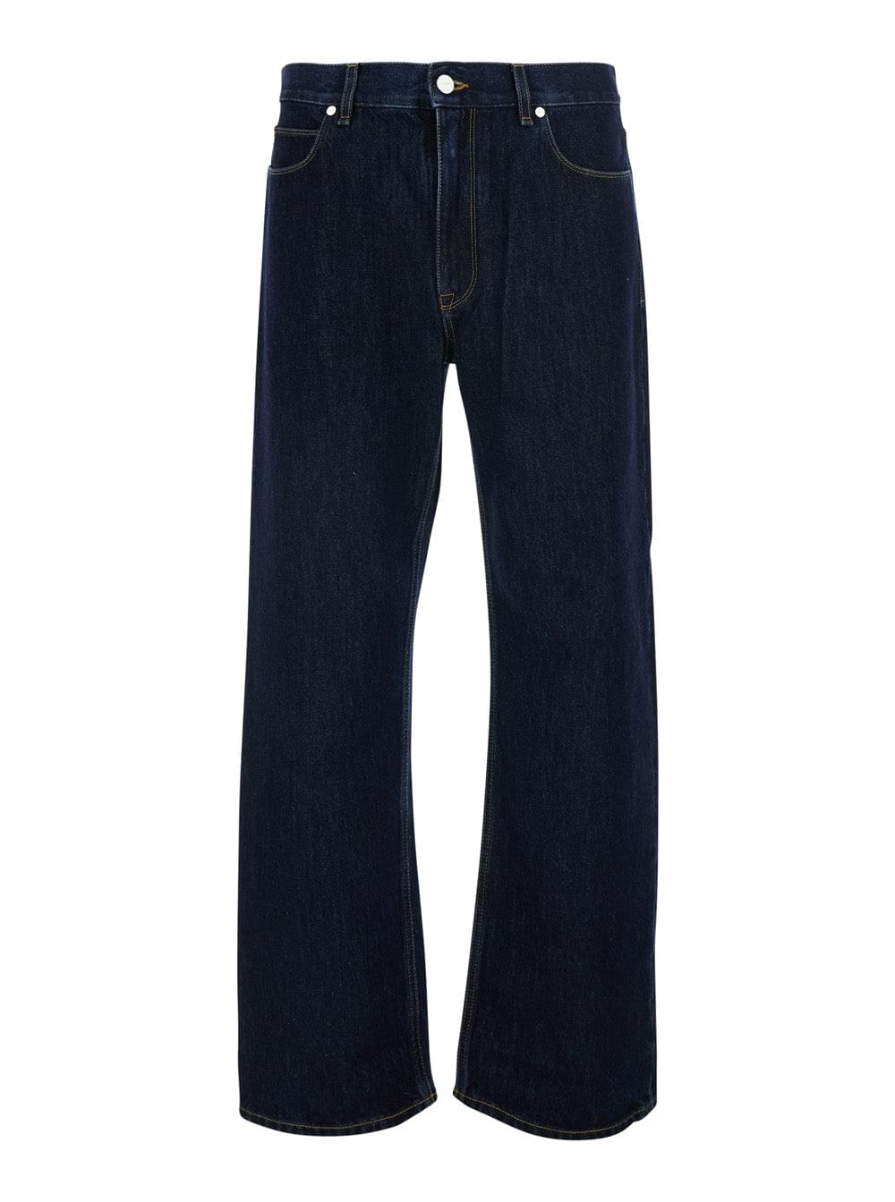Fendi Men Blue Jeans With Logo Patch On The Back In Denim For Men