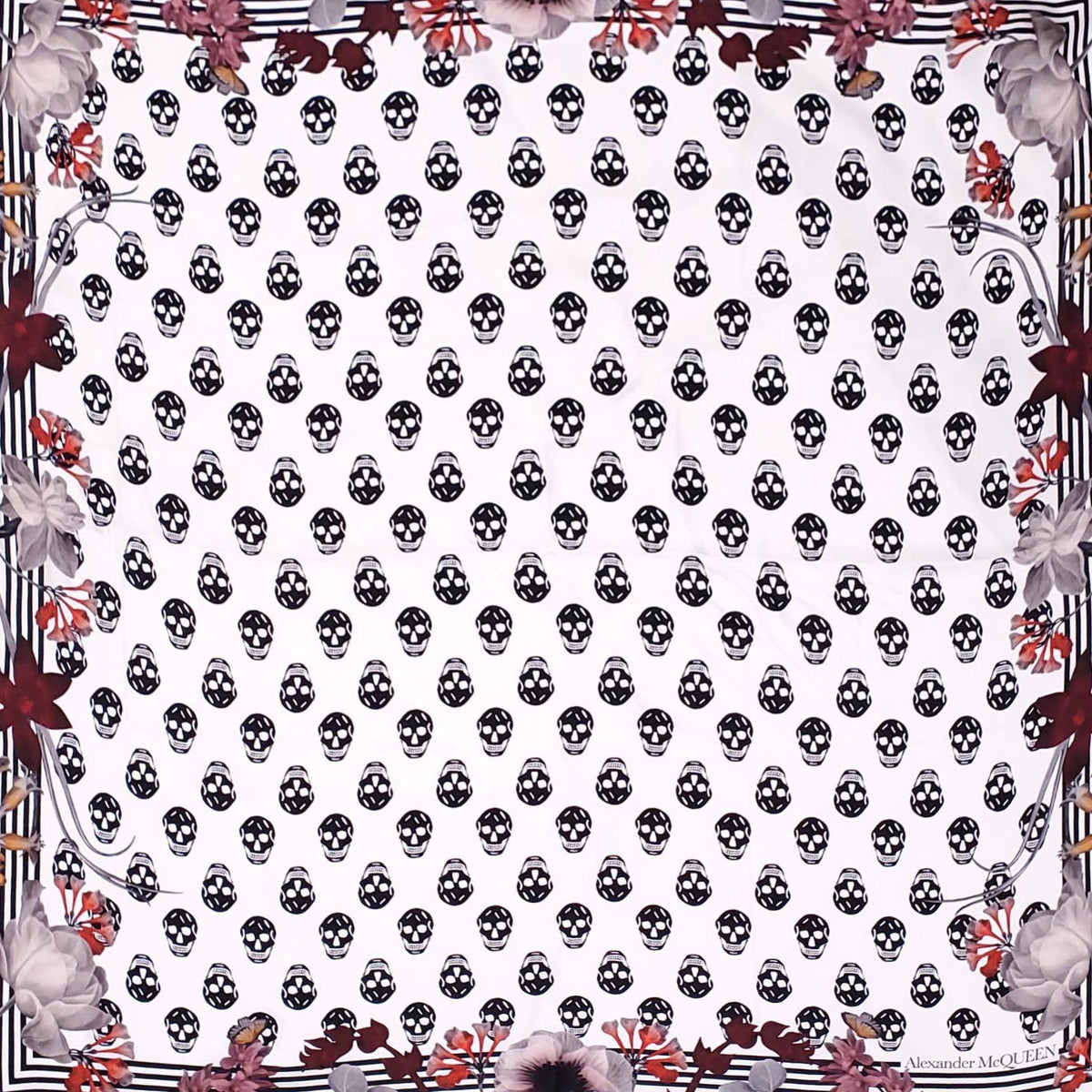 ALEXANDER MCQUEEN 'NIGHT FLOWER' PATTERNED SILK SCARF