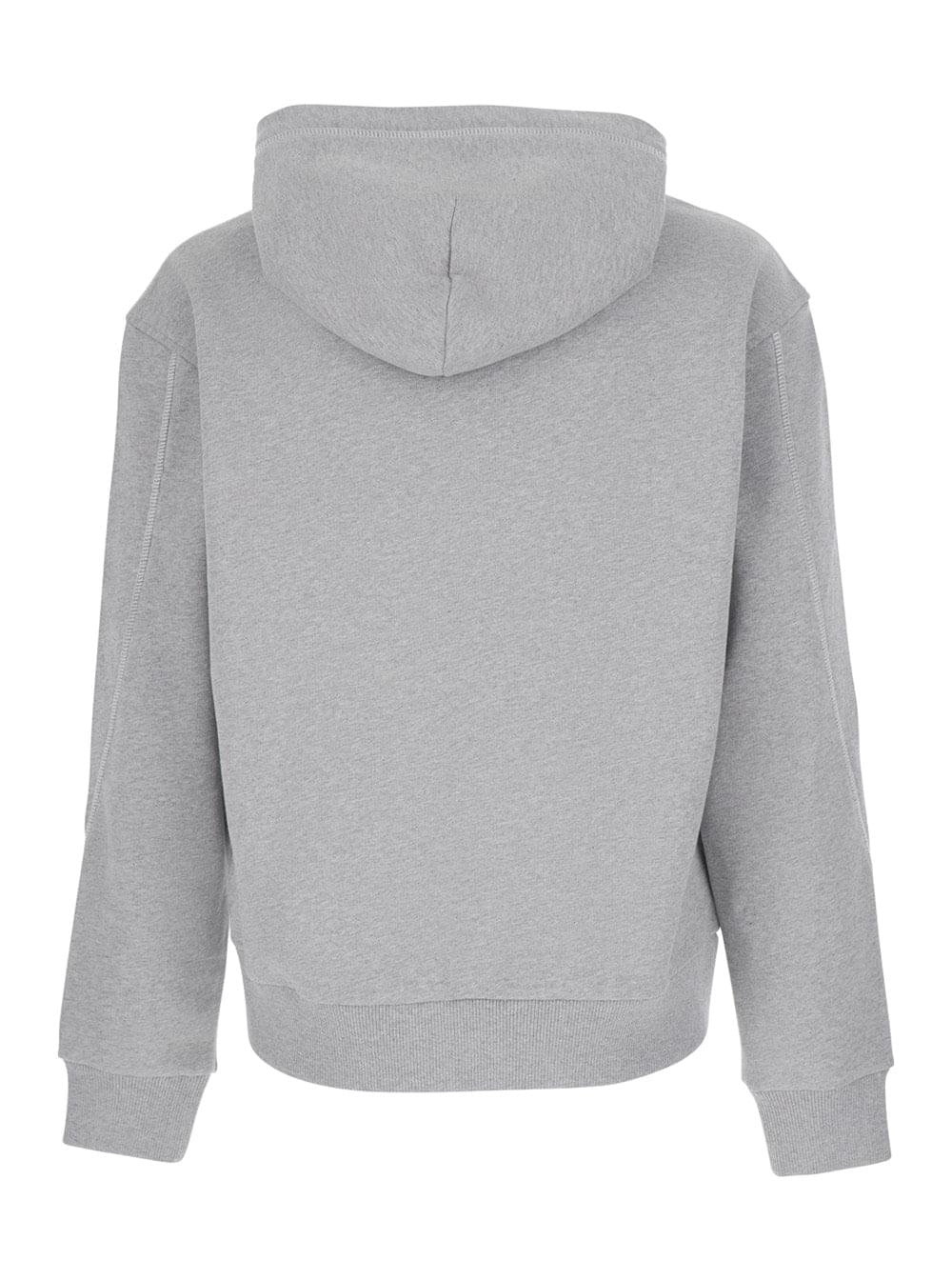 Givenchy Men Grey Hooded Sweatshirt With Logo Lettering Usl Front In Cotton Man