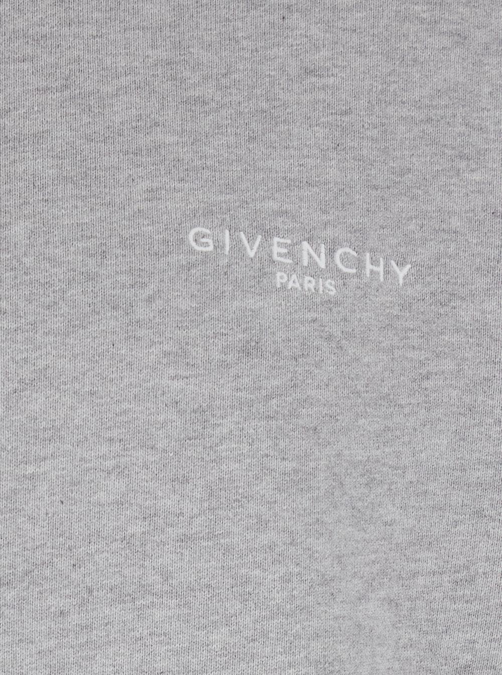 Givenchy Men Grey Hooded Sweatshirt With Logo Lettering Usl Front In Cotton Man