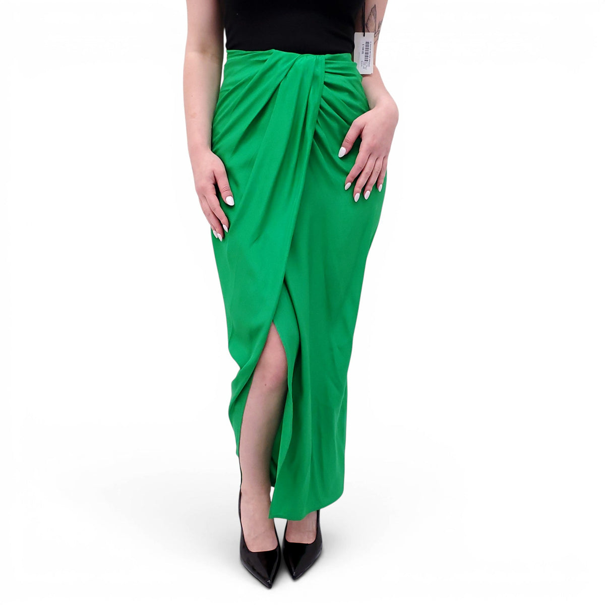 GAUGE81 GREEN SILK SKIRT - SIZE XS