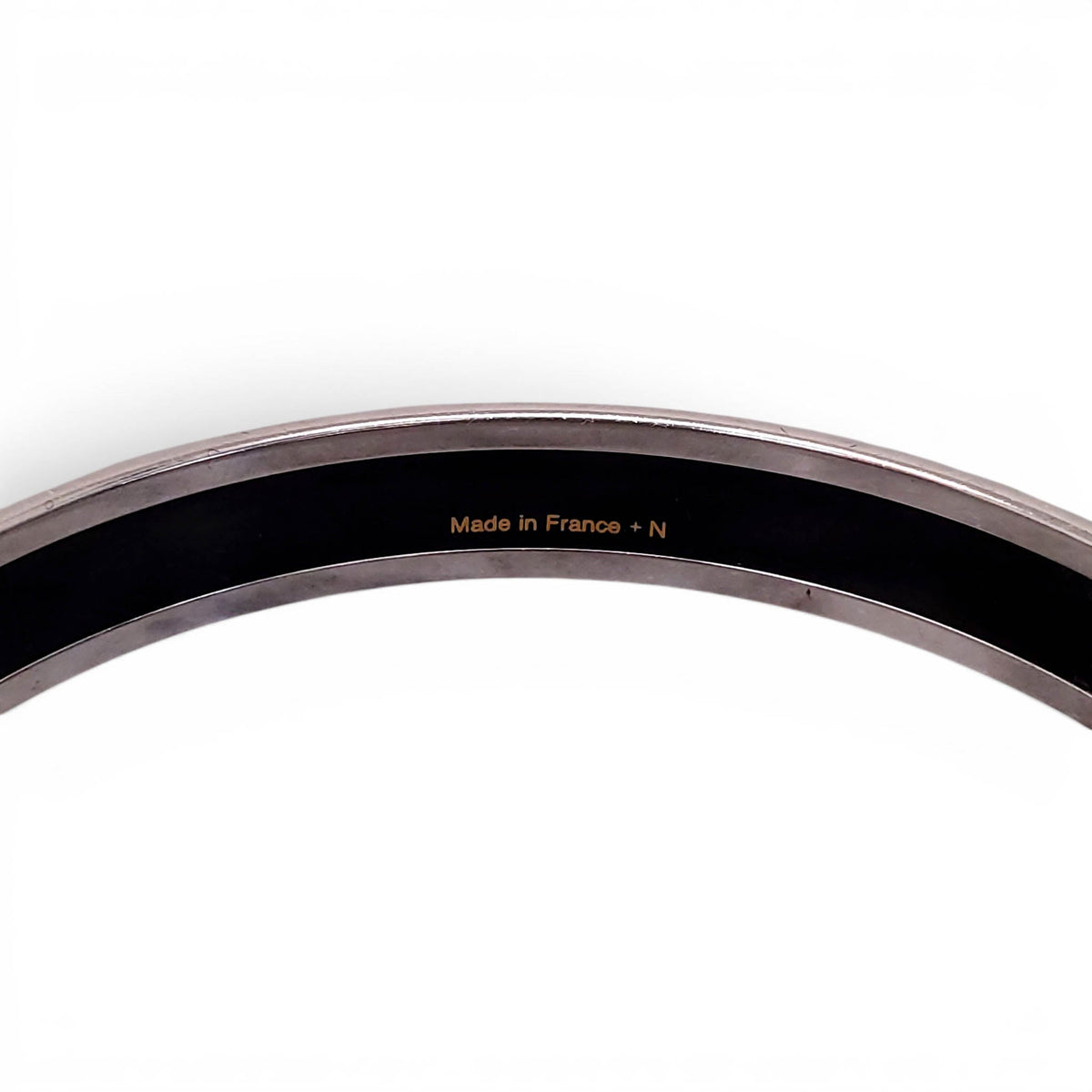 HERMÈS THIN GEOMETRIC FLORAL PATTERNED BANGLE - SIZE 70