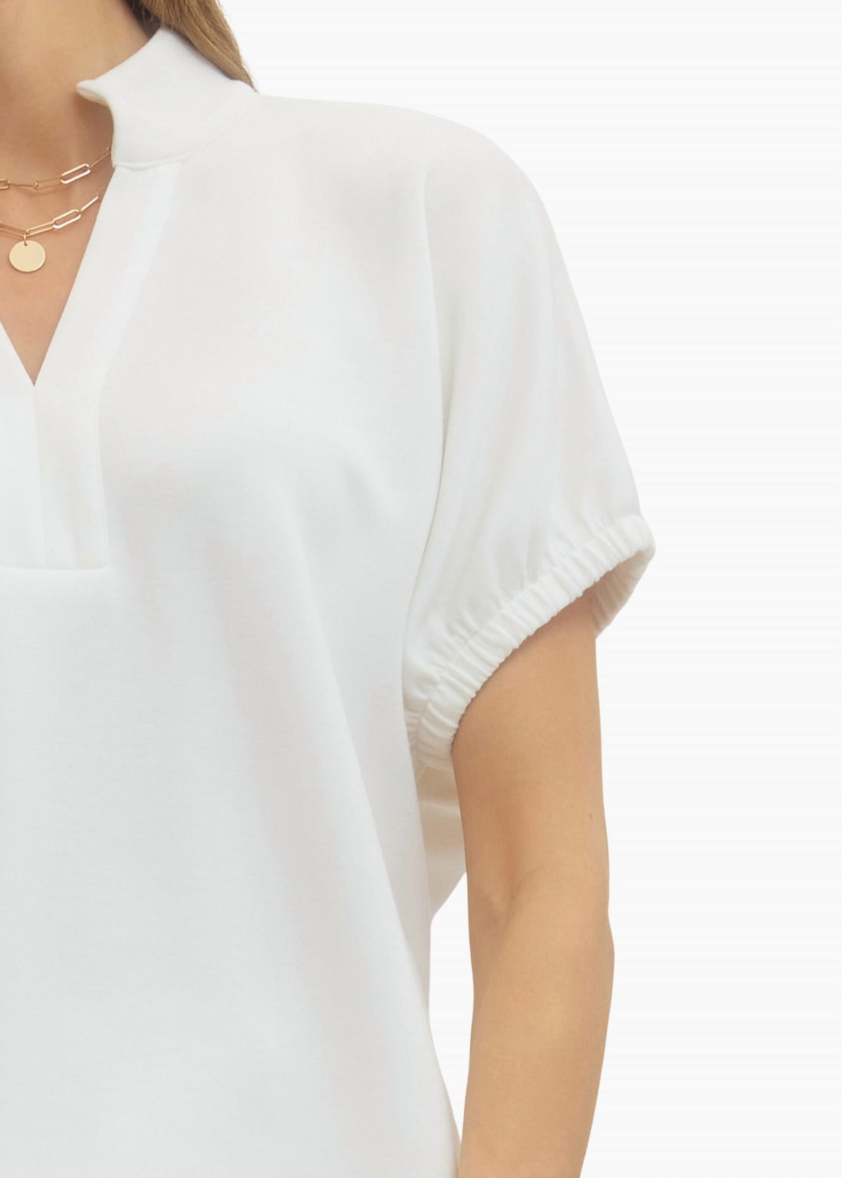 Collins Collared Top In White