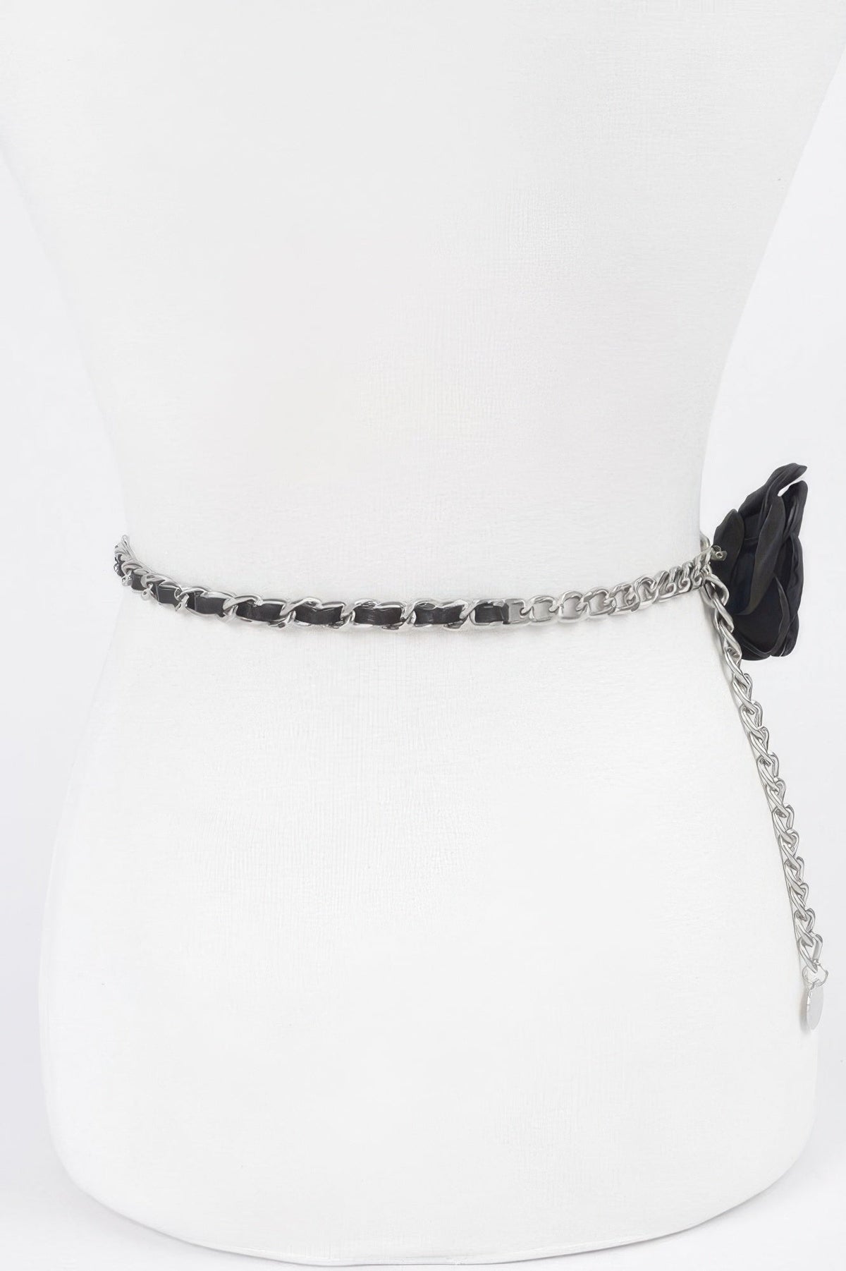 Flower Metal Double Layered Chain Belt