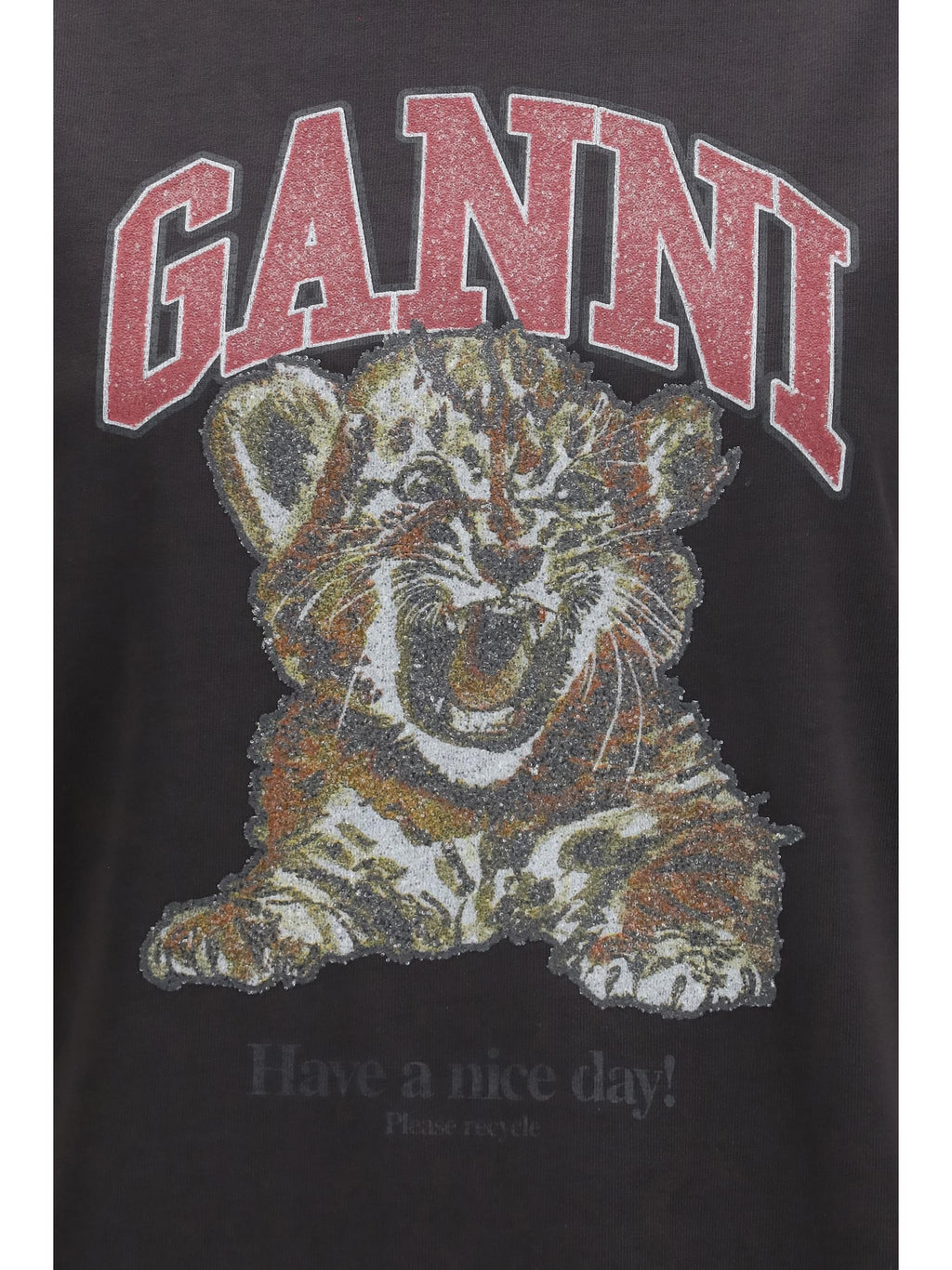 Ganni Women Tiger Cotton T-Shirt