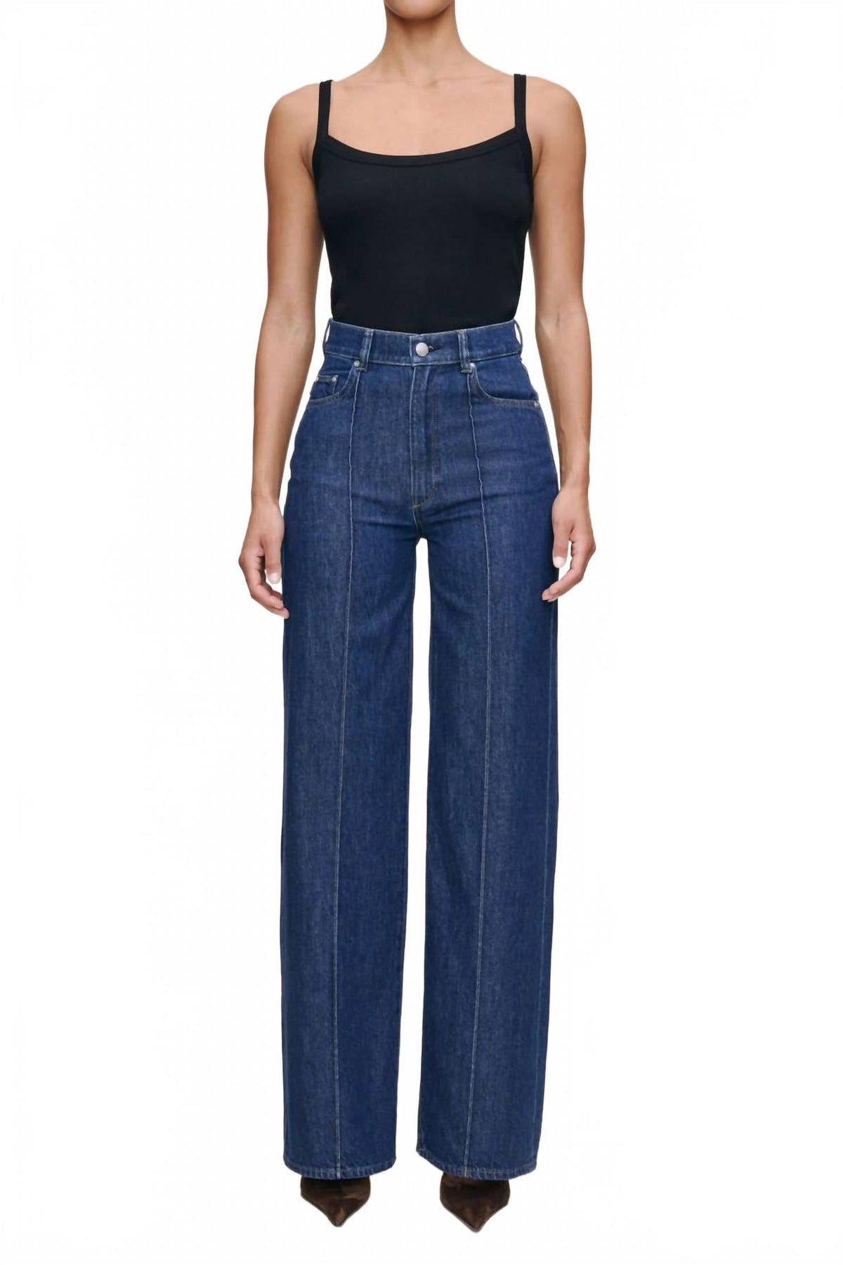 Hepburn Wide Leg Jeans In Inkwell