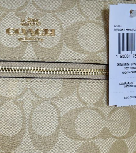 NWT Coach Mini Rowan File Crossbody Bag In Signature Canvas & Leather