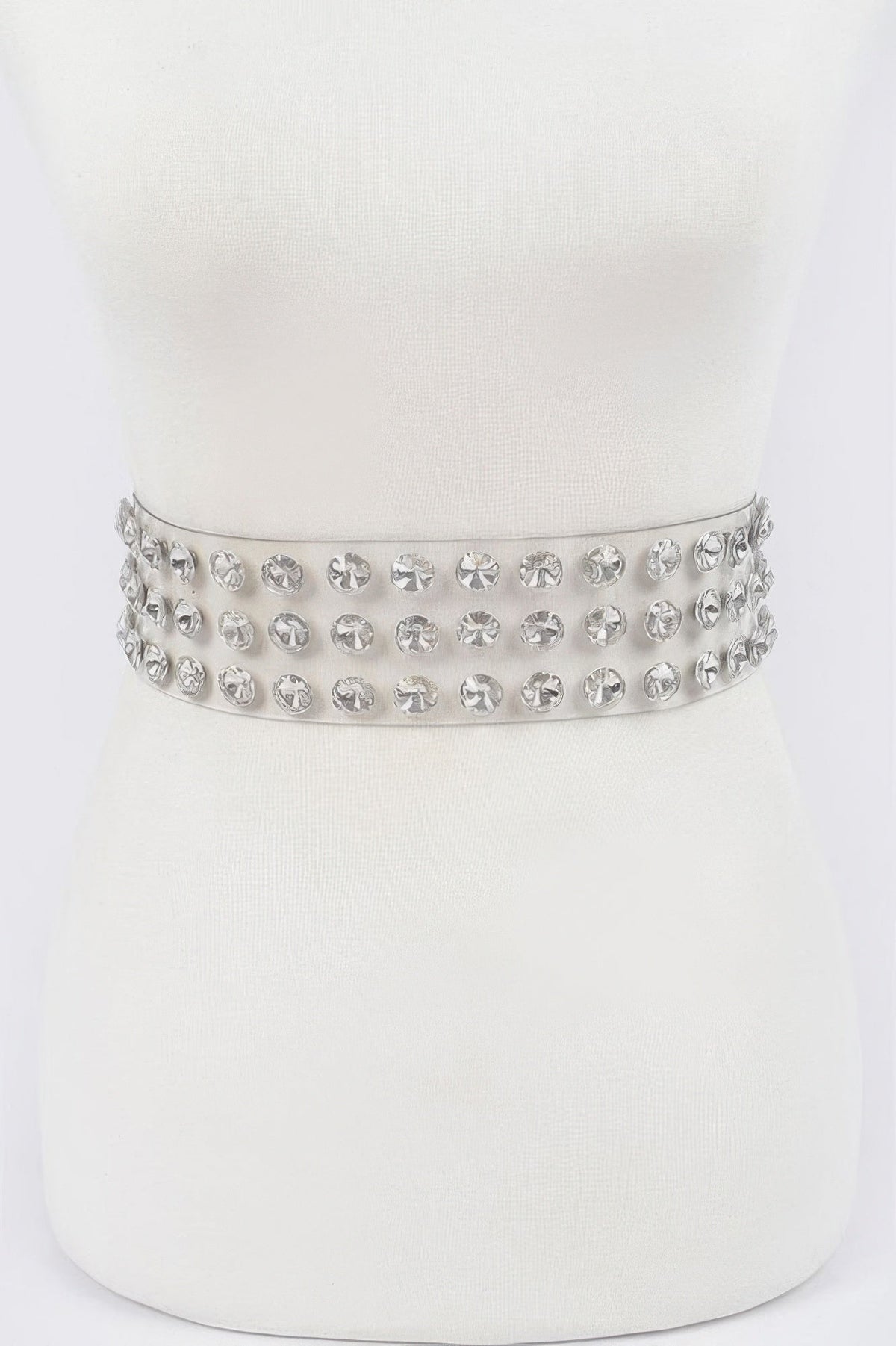Multi Large Stone Clear Waist Belt
