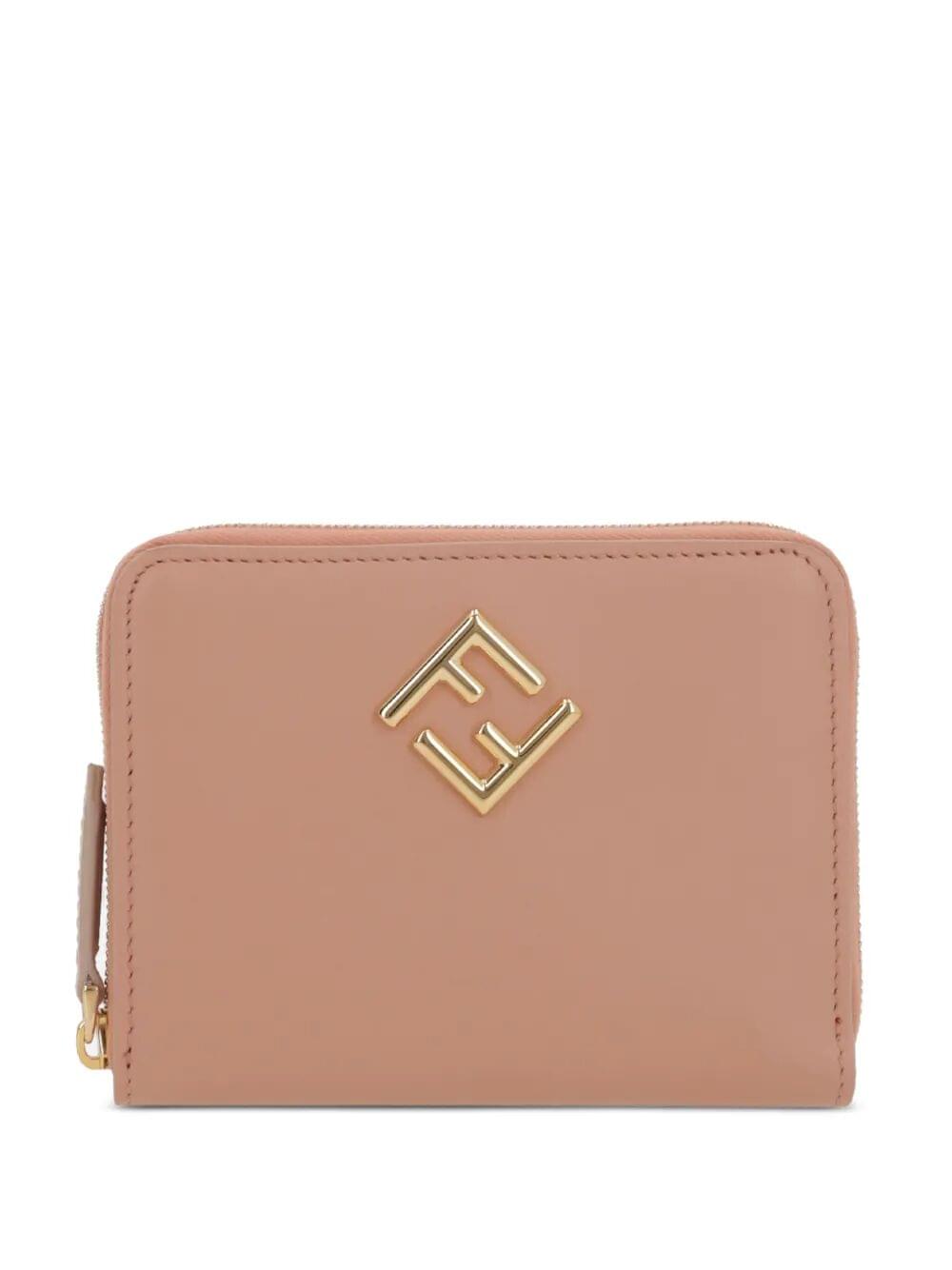 Fendi Women Ff Diamonds Zip Around Medium Wallet