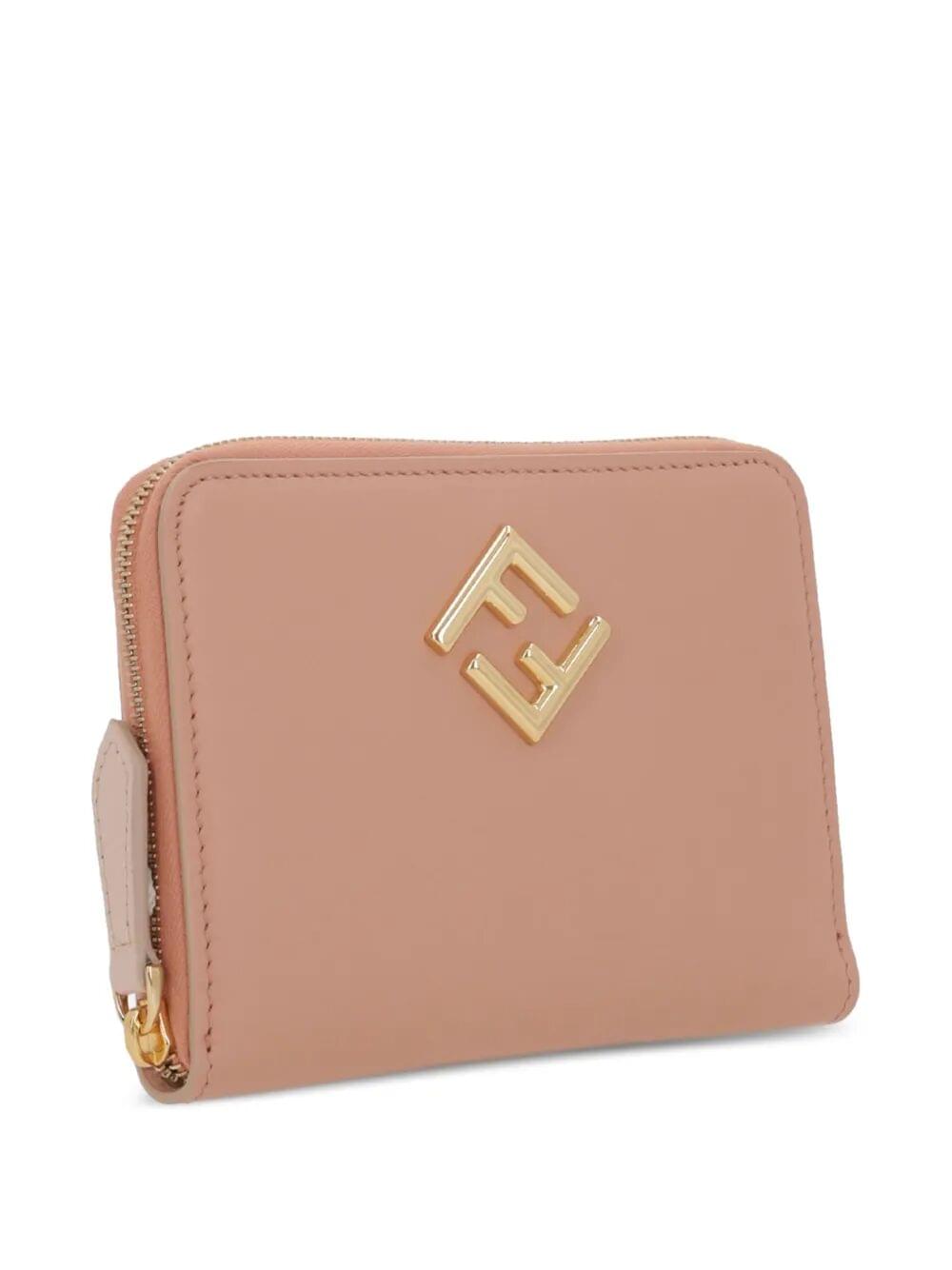 Fendi Women Ff Diamonds Zip Around Medium Wallet