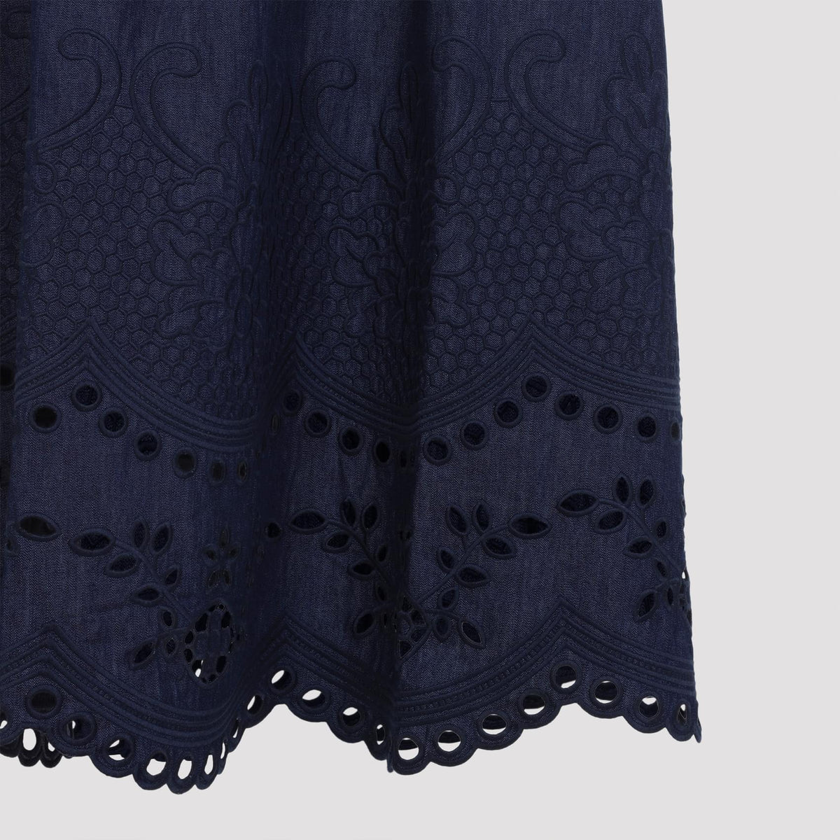 Zimmerman Mahon Broderie Denim Midi Dress Women