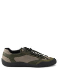 Prada Men Speedrock Leather And Mesh Fabric Sneakers
