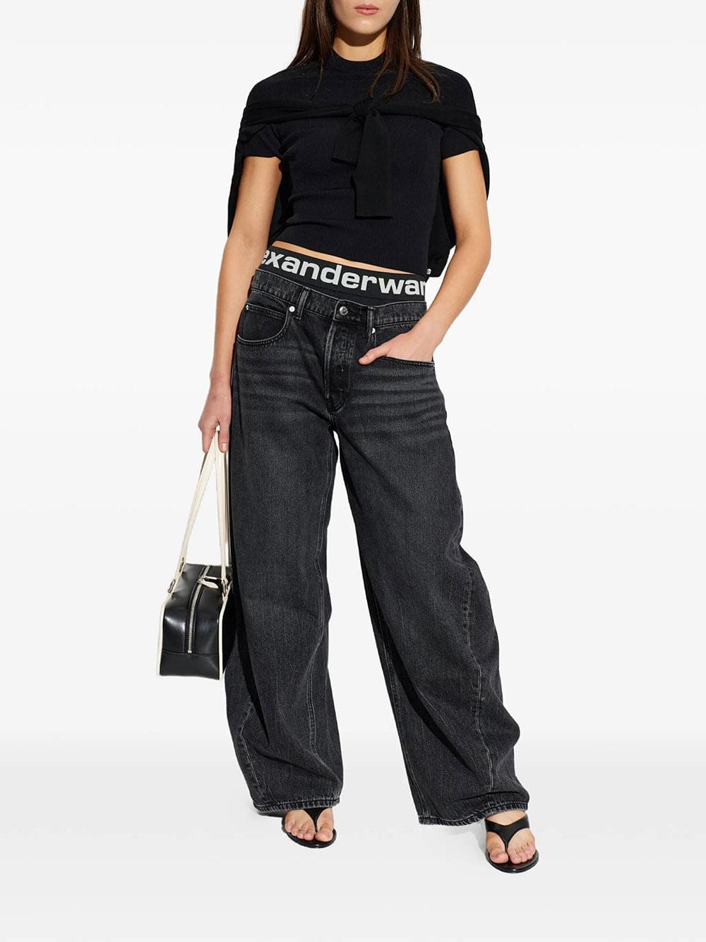 Alexander Wang Women Blow-Up Jeans With Logo Bike Short Waistband