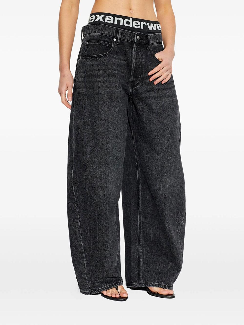 Alexander Wang Women Blow-Up Jeans With Logo Bike Short Waistband