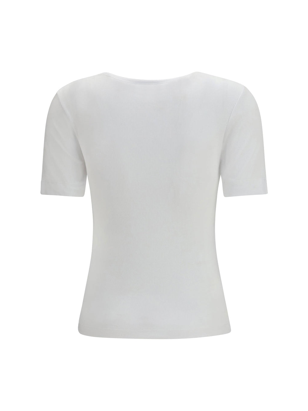 Ganni Women Ribbed Cotton T-Shirt