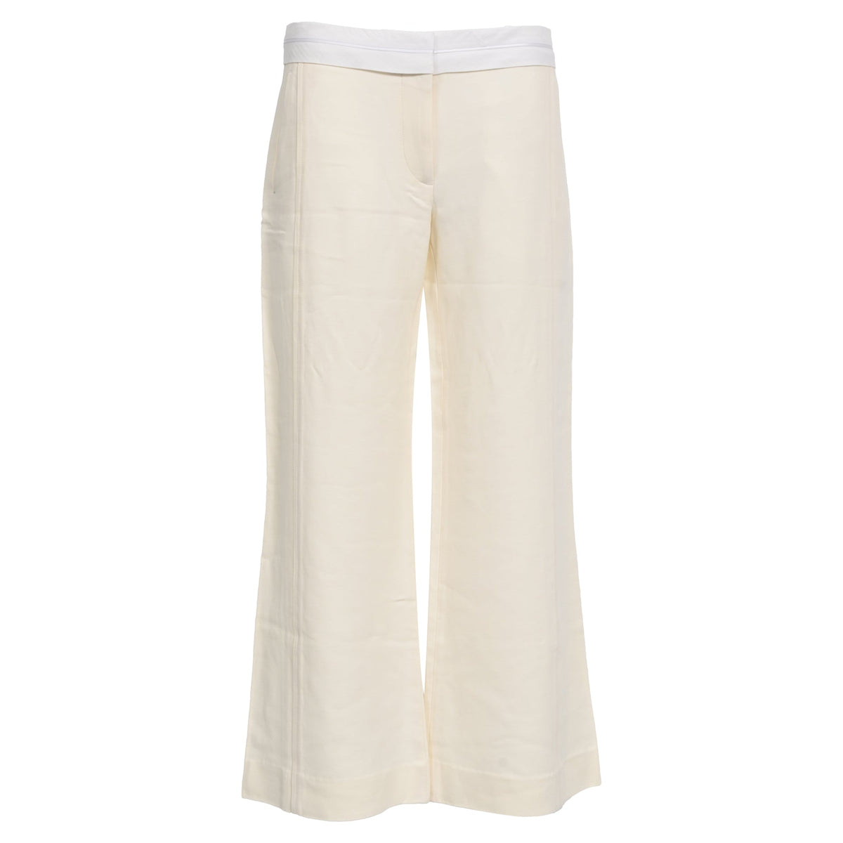 Victoria Beckham Flared Pants in White Wool