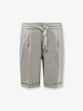 Brunello Cucinelli Men Linen Bermuda Shorts With Drawstring