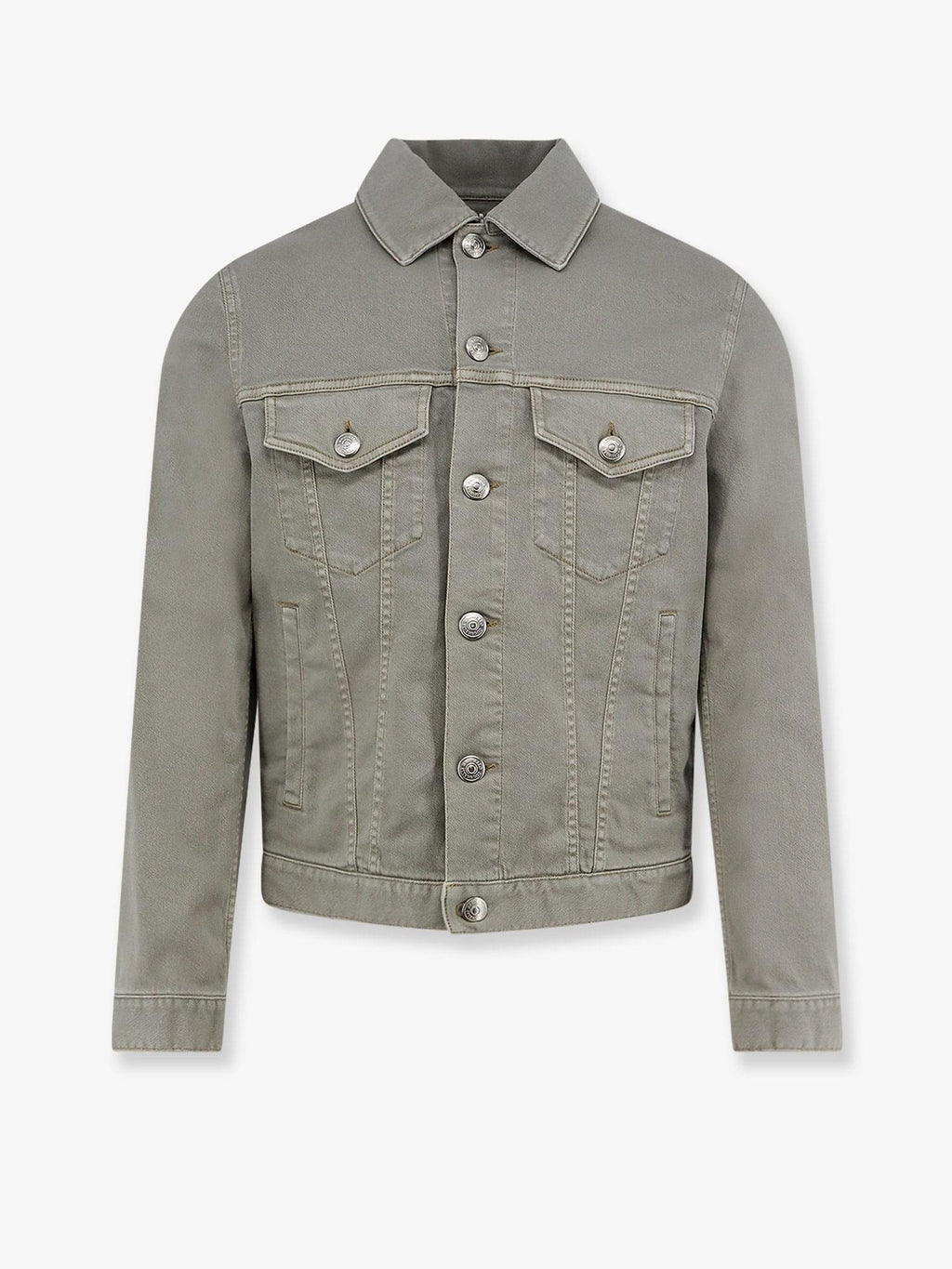 Brunello Cucinelli Men Grey Denim Jacket