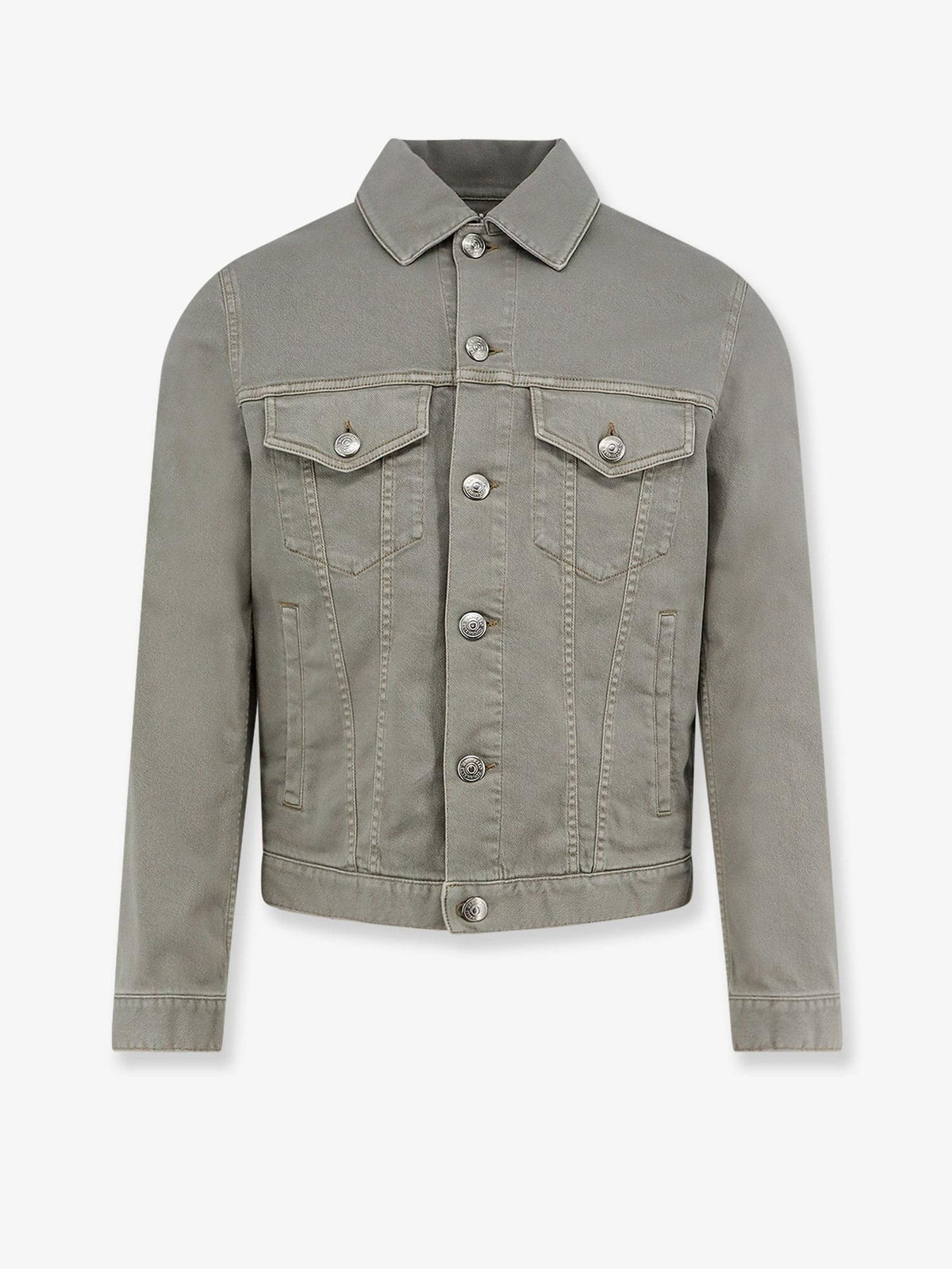 Brunello Cucinelli Men Grey Denim Jacket