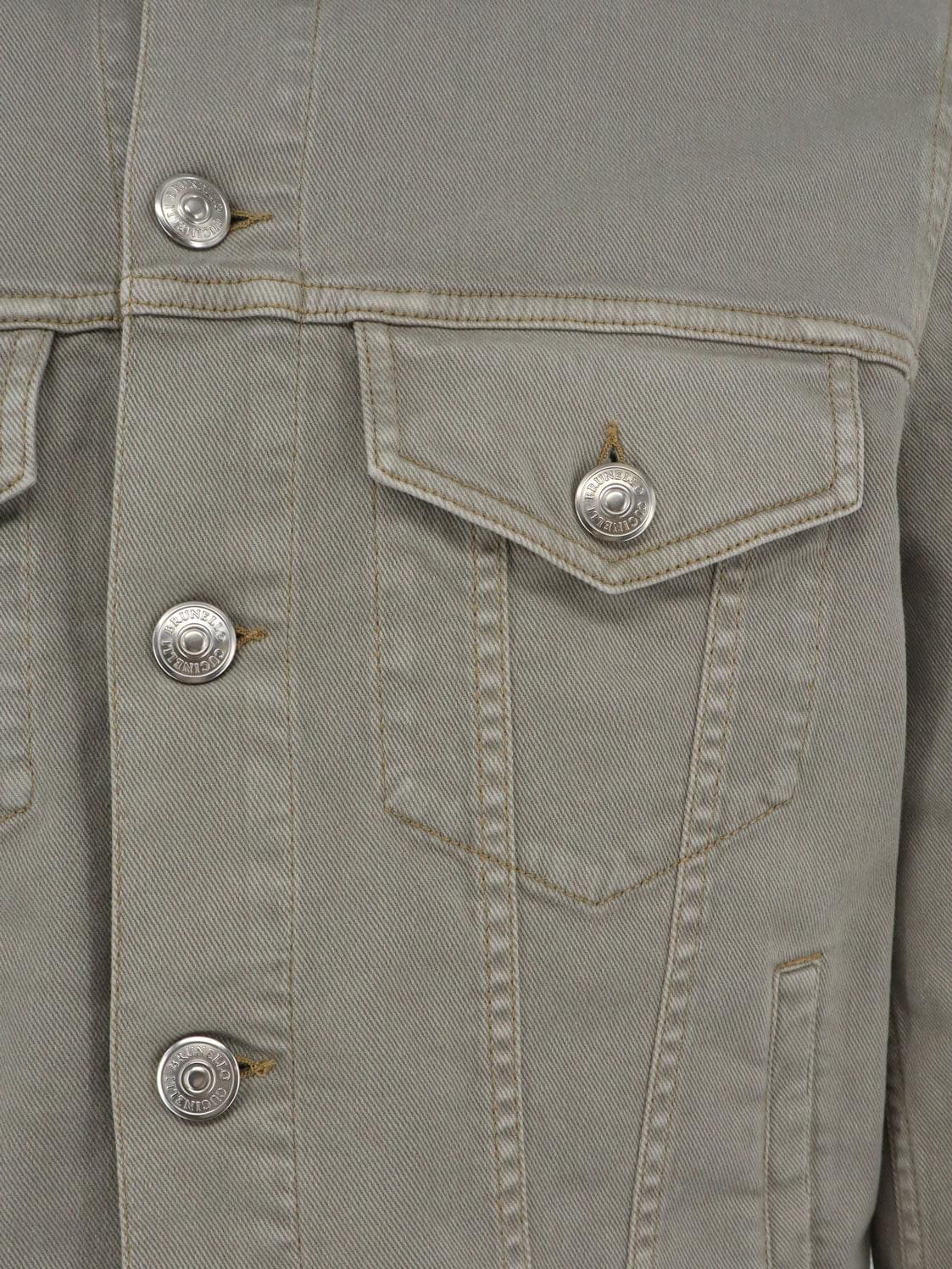 Brunello Cucinelli Men Grey Denim Jacket