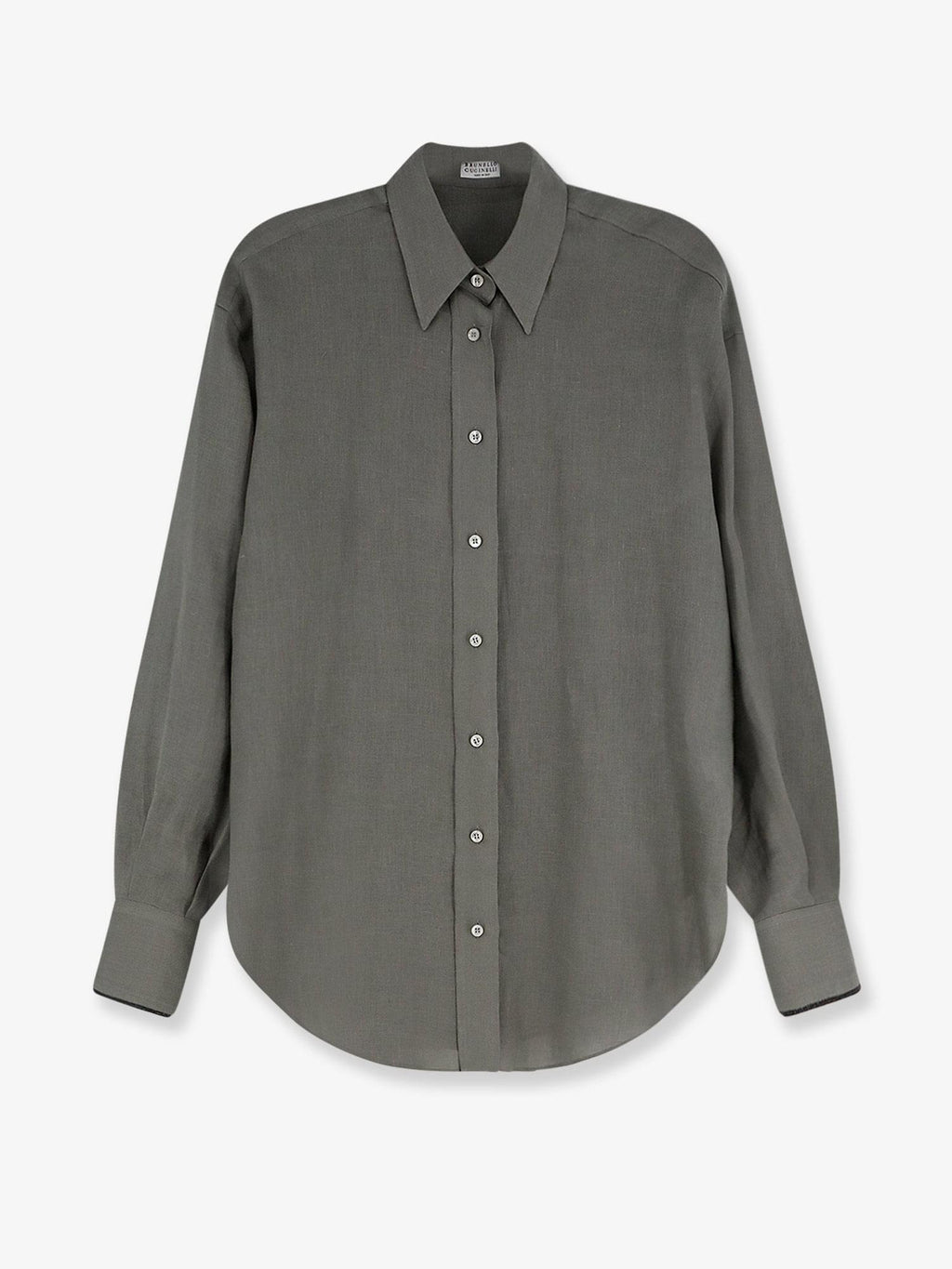 Brunello Cucinelli Women Linen Shirt With Monili Detail