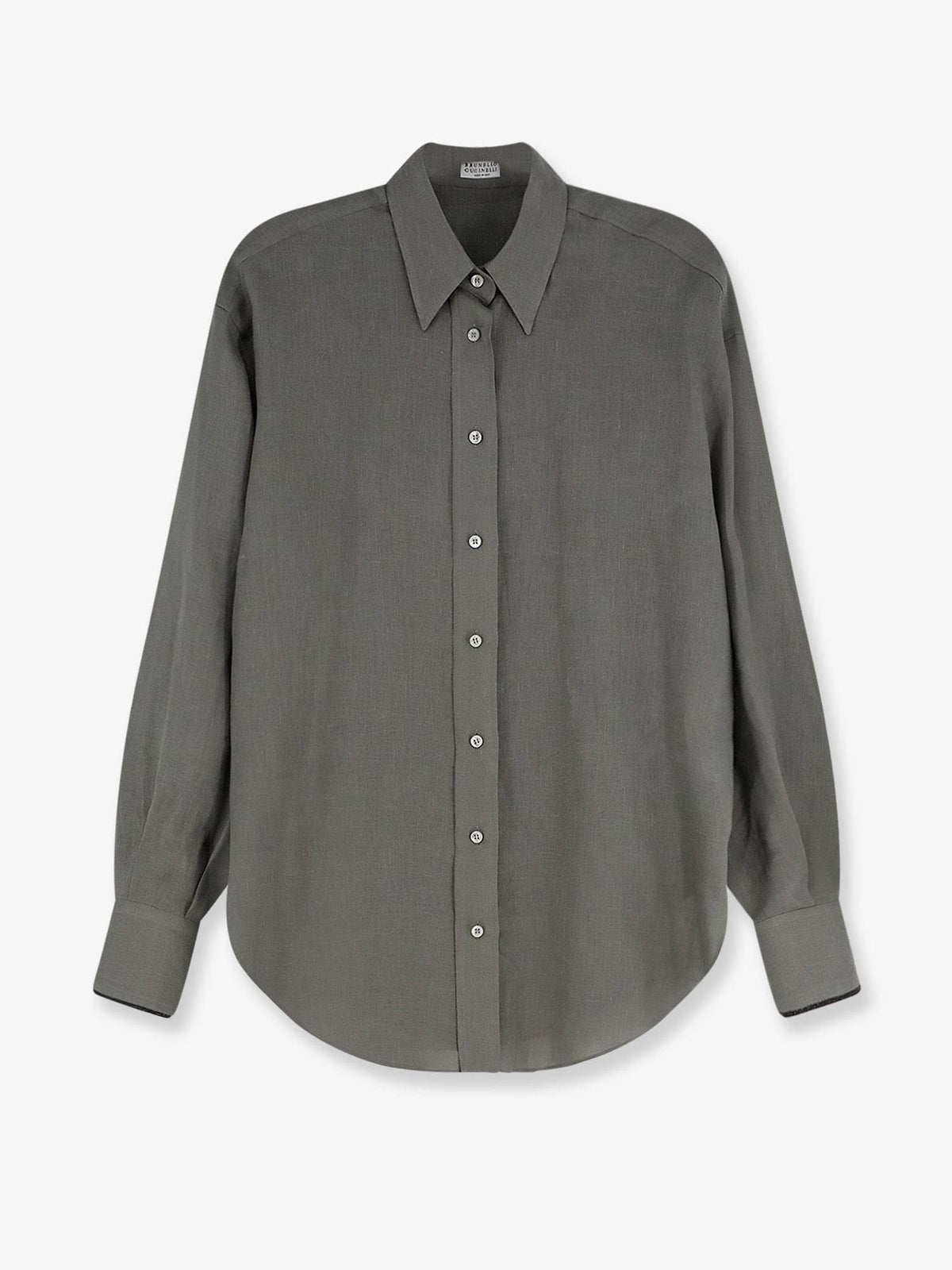 Brunello Cucinelli Women Linen Shirt With Monili Detail