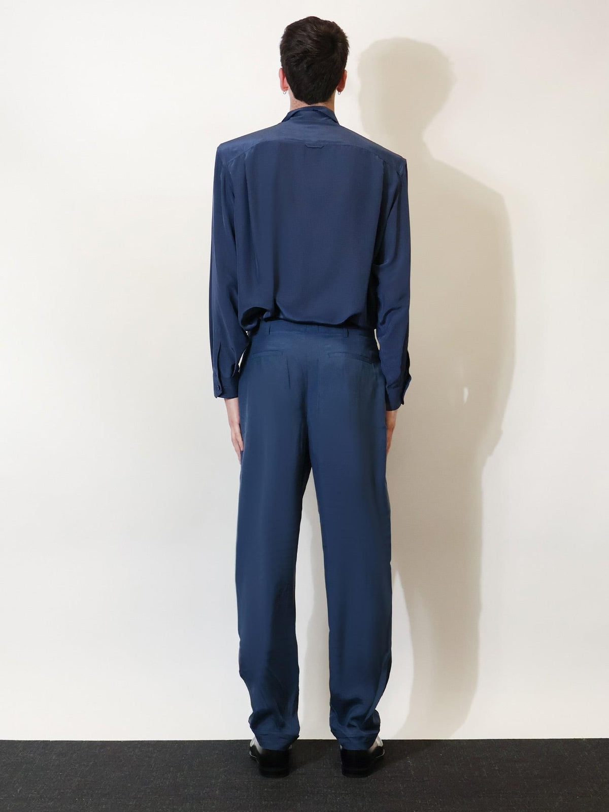 Saint Laurent Men Silk Trousers With Belt